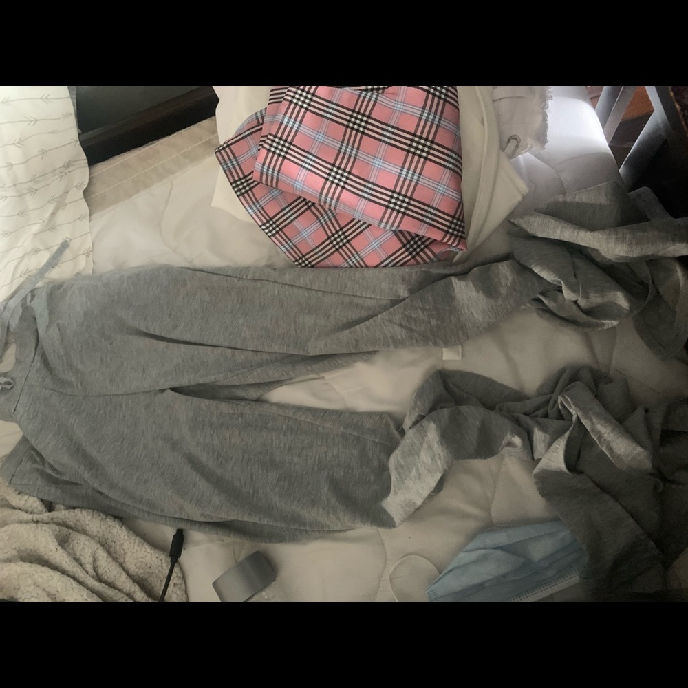 Grey stacked leggings